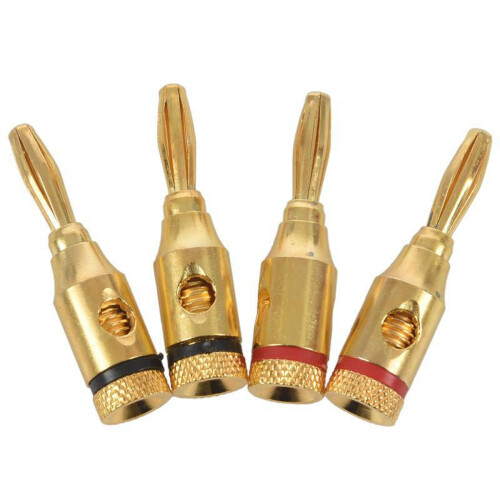 Banana Plugs Gold Plated 4mm 4 Pack
