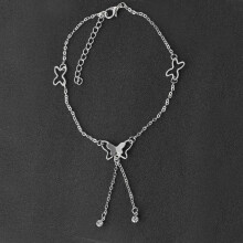Tobillera de mariposa, pulsera de tobillo de cadena playera, tobillera de cadena delicada para mujeres y niñas.