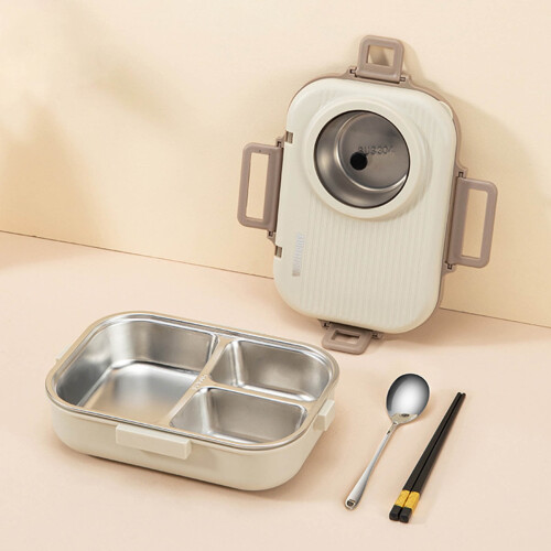 LOOPSUN Stainless Steel Bento Box 1400ml 4-Compartment