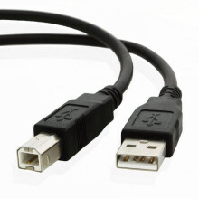 Cábla USB 15 troigh le haghaidh: Printéir Inkjet Daite Uile-i-n-Aon Gan Sreang Epson WorkForce WF-2540, Cóipeálaí, Scanóir ADF, Facs, Dubh