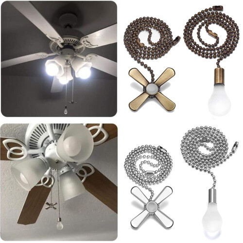 Chaînette de ventilateur de plafond en bronze perlé 30 cm 2