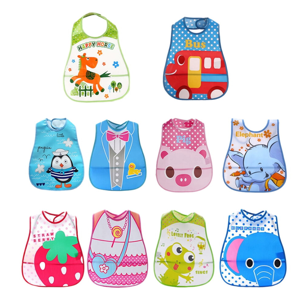 Adjustable EVA Waterproof Baby Bibs 10 Pieces