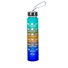 Botella de agua deportiva XIAOLE de 295 ml con indicador de tiempo.