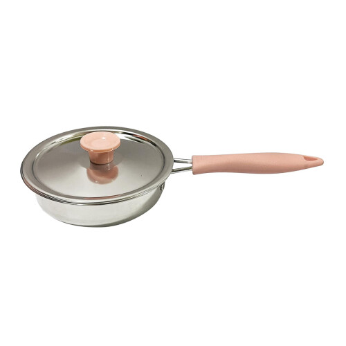 Pink Nonstick Frying Pan with Lid 10-inch 1