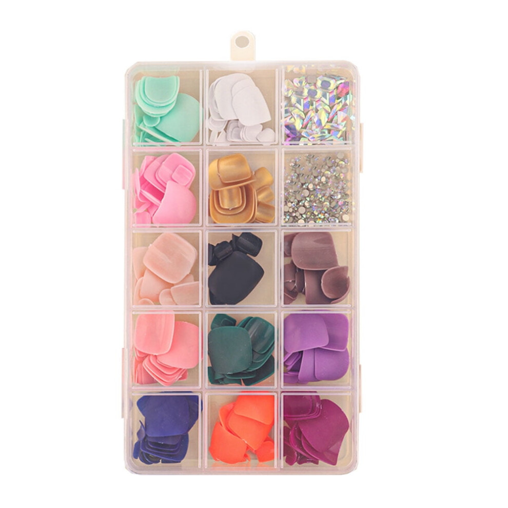 Square fake toenails press-on short false nails for women