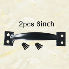Barn Door Handle Black 6 Inch Set of 2 with Screws