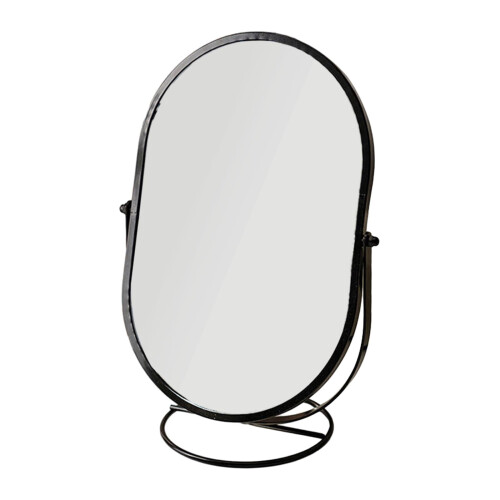 Round Desktop Mirror Freestanding Vanity Mirror Black 2