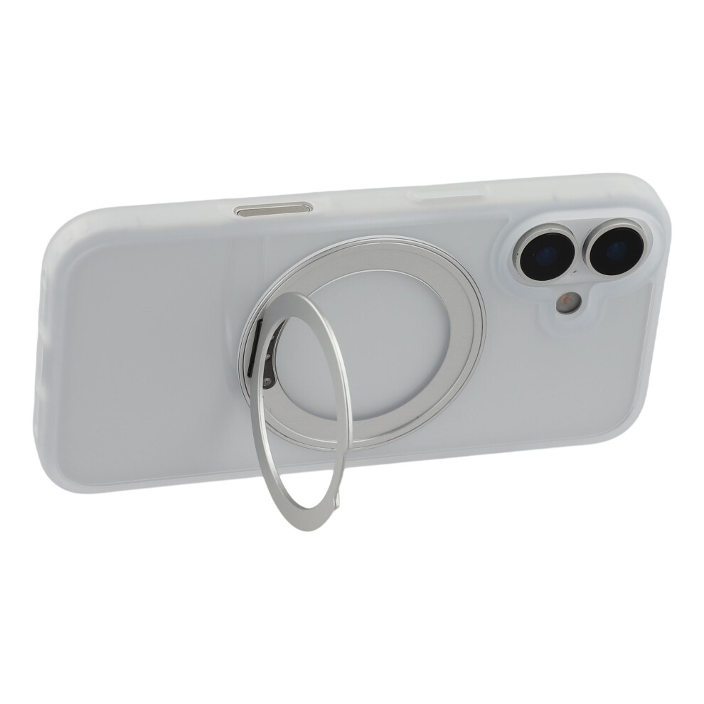 (White) For Iphone 17 Case Ring Holder Kickstand Pc + Tpu Phone Cover White 6914293817358