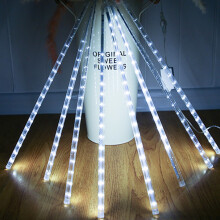 Avtoify Décorations de sapin de Noël, tube décoratif LED SMD creux en forme de météores de 30 cm