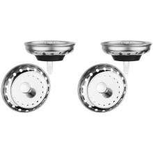 4PCS Kitchen Sink Drain Strainer Sink Stopper Combo for Standard 3-1/2 Inch Drain, Stainless Steel Sink Strainer Basket
