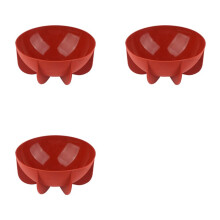 3X Moule de Cuisson en Silicone Hémisphère Pan Dôme Moule en Silicone Planète Moule Demi-Cercle Forme Moule à Gâteau, Brique Rouge