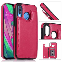 Samsung Galaxy A40 case with card slot Rose Red