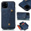 Compatível com iPhone 11 Pro Max - Capa retrô prática com compartimento para cartão, azul escuro. 1