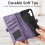 Capa carteira com zíper compatível com Samsung Galaxy A14, roxa. 2