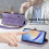 Capa carteira com zíper compatível com Samsung Galaxy A14, roxa. 3