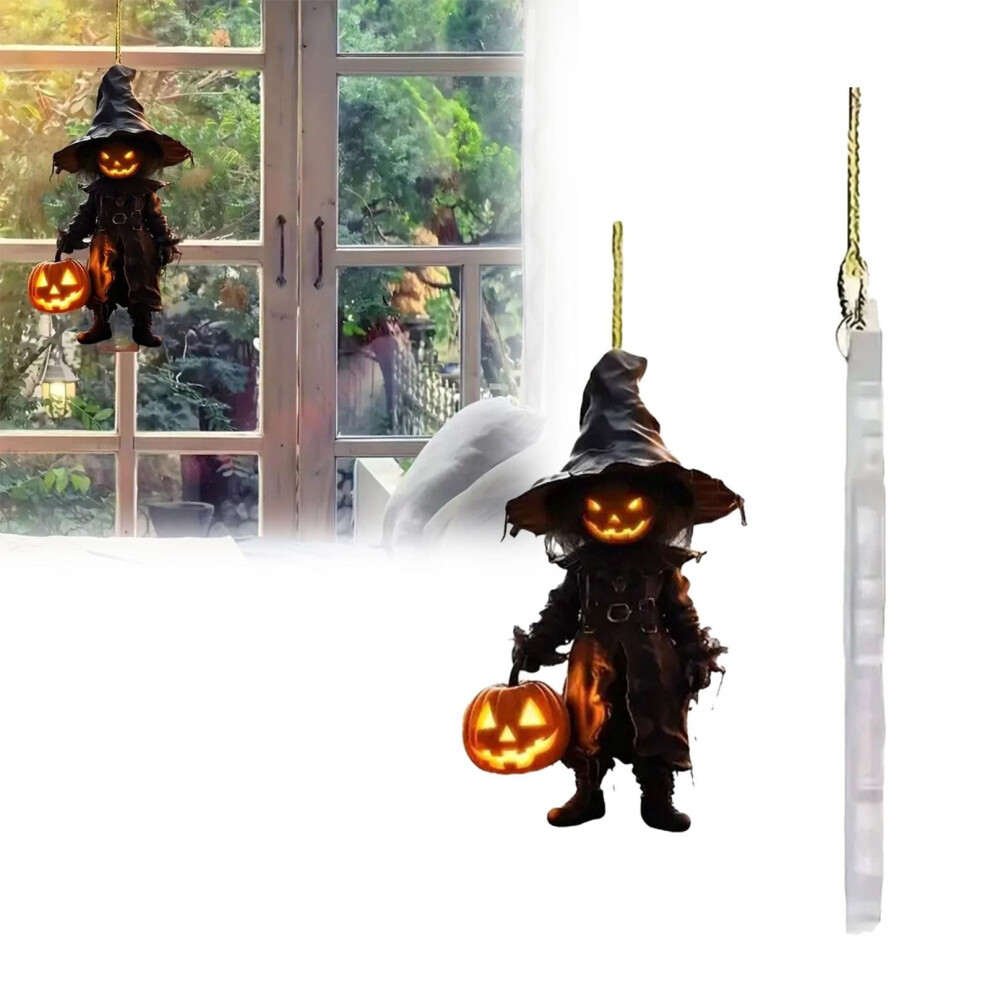 Acrylic Halloween Pumpkin Car Rearview Hanger Black 900881867399