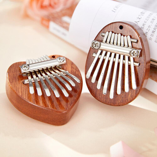 Thumb Harp Wood Crystal Heart 8-Note Mini
