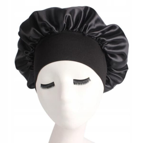 Silk Sleeping Cap Black 1 Piece