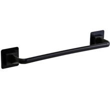 Barre porte-serviettes Fule - Porte-serviettes noir 40 cm (16 pouces), porte-serviettes mural adhésif, accessoire de salle de bain en plastique