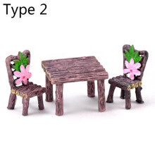 Miniature Table and Chairs Set Type 2, 3 pcs