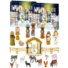 Offre spéciale ! Calendrier de l'Avent Crèche 2024 pour enfants, coffret de 24 pièces, jouet de compte à rebours de Noël compatible avec 2023,