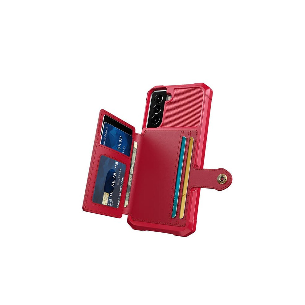Samsung Galaxy S21 Plus Case With Card Holder Red 962029704256