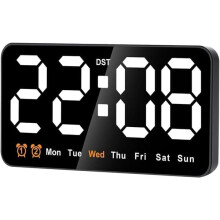Digital Wall Clock LED 9 Inch 12/24 Hour White Light