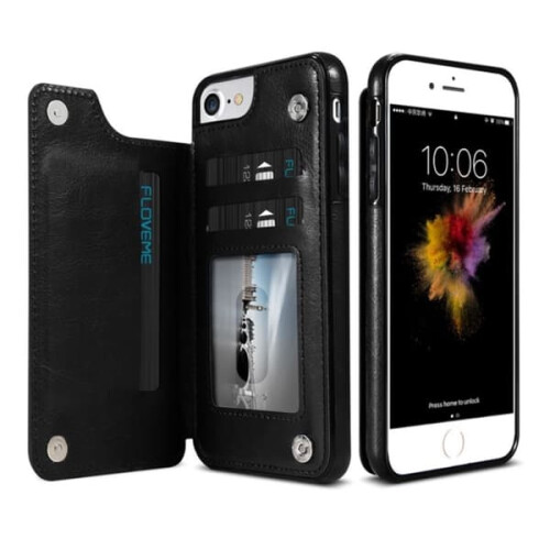 NKOBEE Red iPhone 8 Smart Wallet Case 1