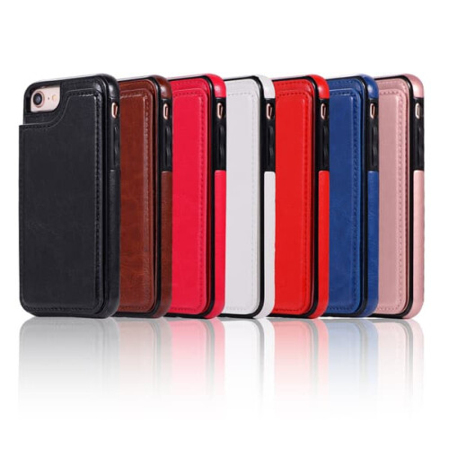 NKOBEE Red iPhone 8 Smart Wallet Case 2
