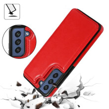 Samsung Galaxy S21 FE case with card holder red