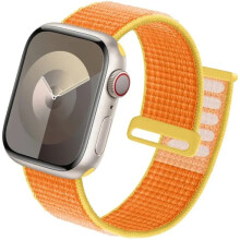 Strap Spóirt atá comhoiriúnach le Apple Watch 44mm40mm49mm45mm41mm42mm38mm, Banda Níolóin do iWatch Ultra2/Sraith 9-3, Buí Canáraí