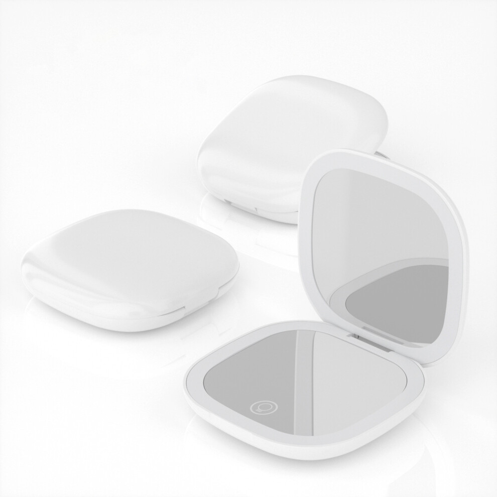Travel Makeup Mirror Rechargeable 1X/10X 3 Color Light