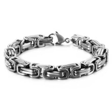 Viking Steel Emperor Link Bracelet Silver 23cm