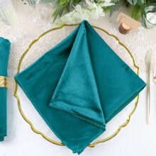 Efavormart 20"x20" Påfuglegrøn Engros Premium Sømløse Fløjlslinned Servietter - 5 STK