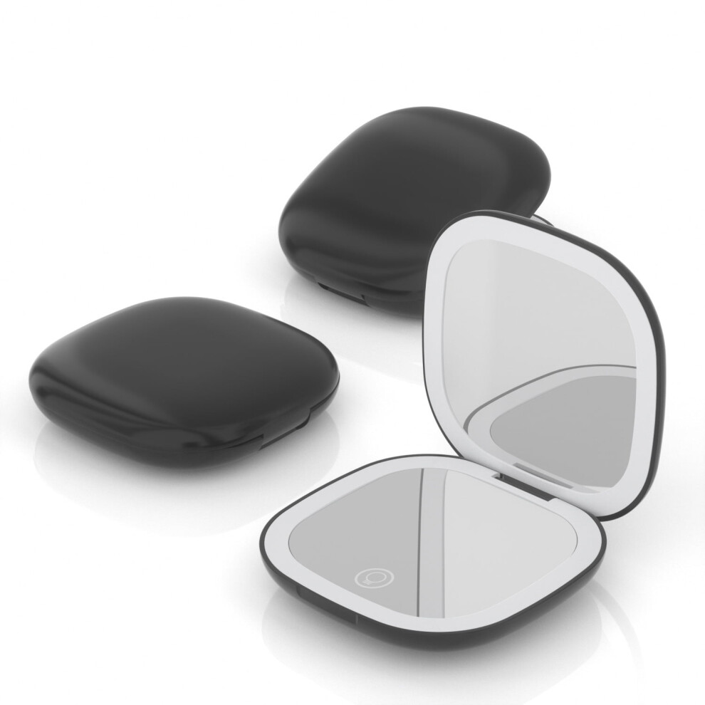 Travel Makeup Mirror Rechargeable 1X/10X 3 Color Light