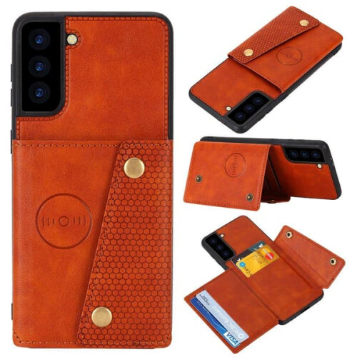 Samsung Galaxy S21 Plus retro case with card holder grey 2