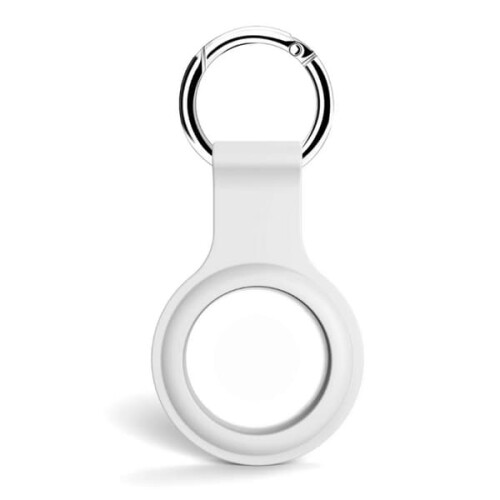 Airtag συμβατό με θήκη Apple από σιλικόνη με μπρελόκ, λευκό, 2 τεμάχια 2