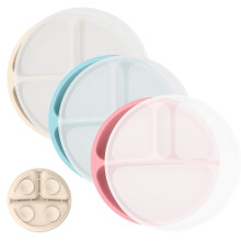 Juego de 3 platos de silicona para niños pequeños