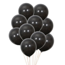 Lot de 20 ballons ronds noirs de 25 cm (10 pouces) en latex mat, pour décoration de fête d'anniversaire, mariage, Halloween et bar.