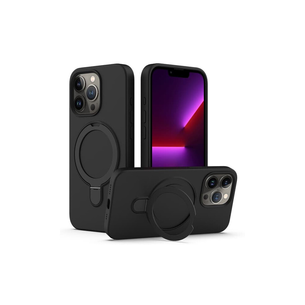 Silicone Iphone 16 Pro Case With Kickstand And Magsafe Black 962125372755