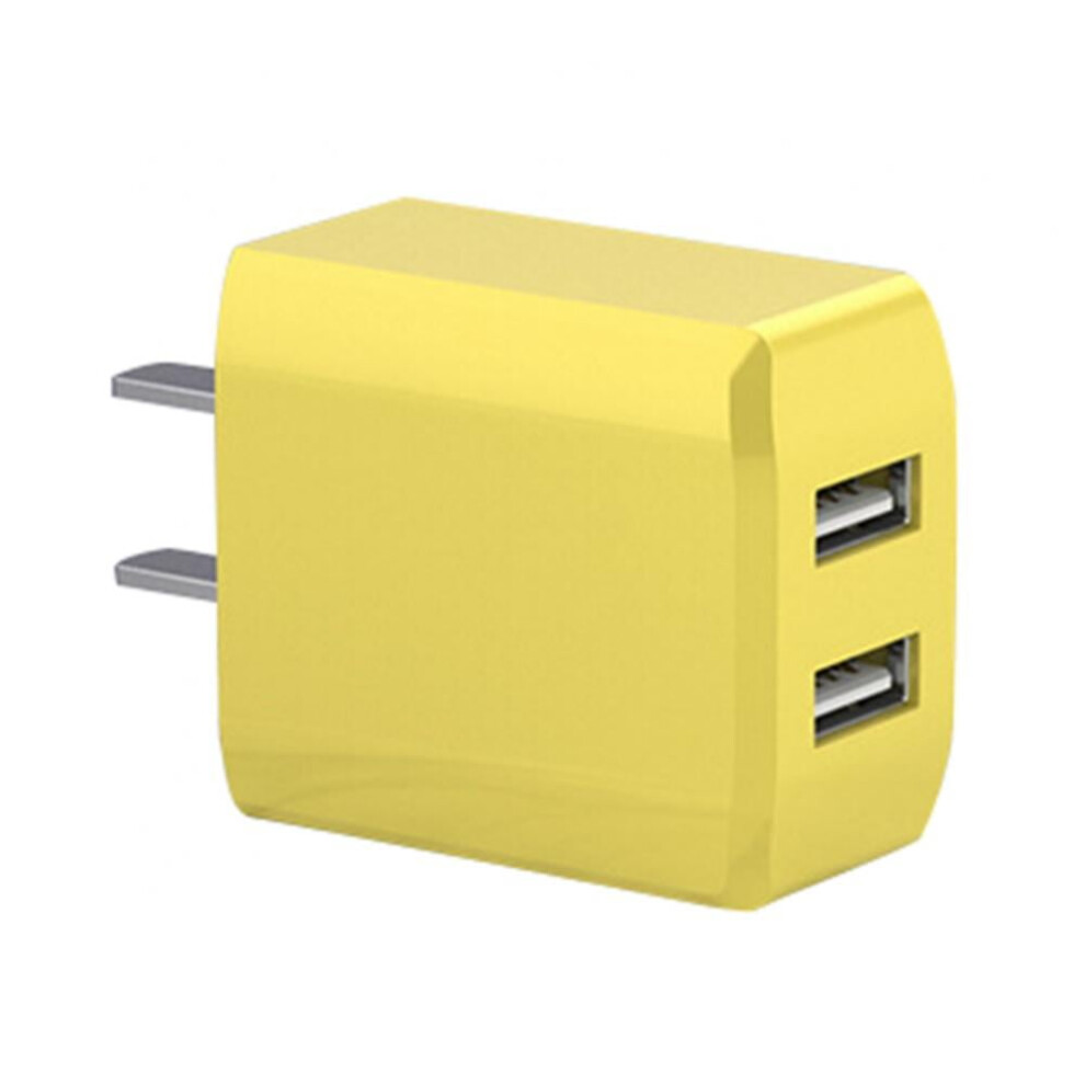 Wall Charger 5V 2A Dual Usb For Iphone Android Huawei Yellow 972745009771
