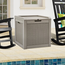 Dextrus deck box waterproof resin rattan 32 gal brown
