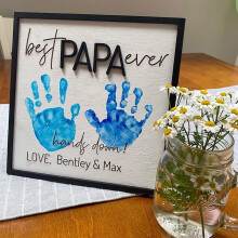Personalisierte Holzplakette als Geschenk für Papa zum Vatertag