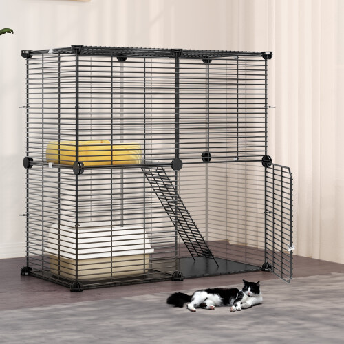 Dextrus 2-Tier Cat Cage for Indoor Outdoor Use