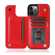 iPhone 13 Pro Max case with card holder red