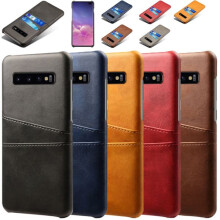 Samsung S10+ leather case with card slot - Red