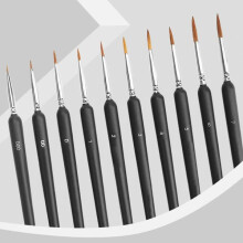 Detail Brush Set for Acrylic and Gouache Painting, 10 pcs