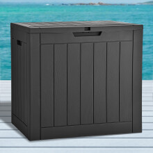 Dextrus outdoor storage box waterproof resin 30 gal black