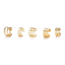 Fake Helix Piercing Gold Ear Cuff 5-pack