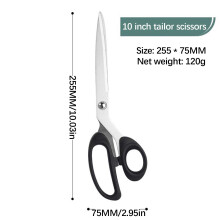 Scissors Stainless Steel Plastic Handle Large Black